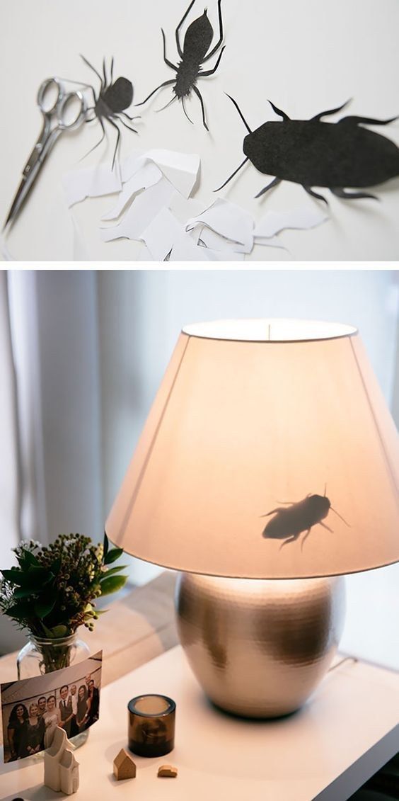bug silhouette on lamp